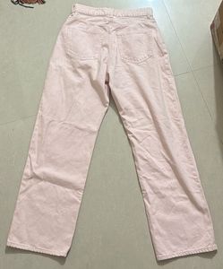 Pink H&amp;M straight jeans