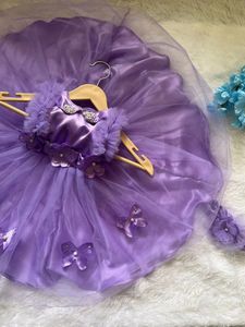 Party Wear Frock With Hair Bands