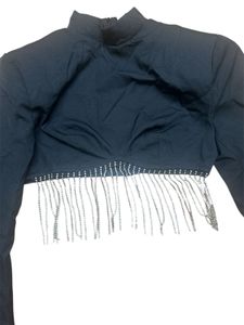 Misspap Black Shimmer Top