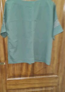 Sage Green Lace Sleeve Top