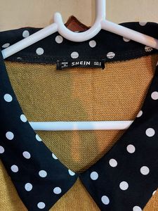 whitepolka.coloured pullover with khaki knitting