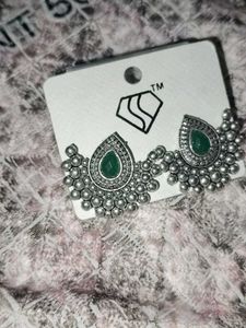 Elegant Oxidized Silver Jhumka Earrings