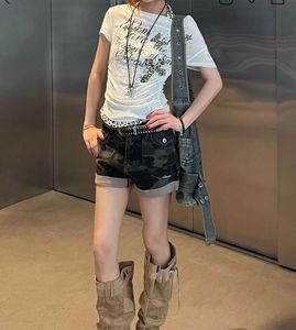 Sheer Ruched White Top with Leopard Print Accent