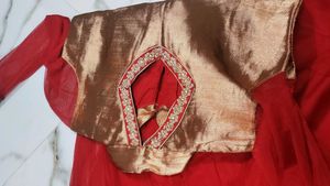 Elegant Red &amp; Gold Anarkali