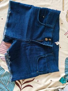 Blue Denim Cut-off Shorts