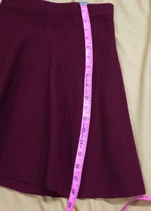 ZARA Maroon Fit &amp; Flare Mini Skirt