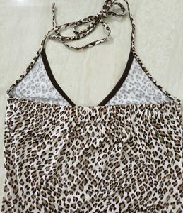 Leopard Print Halter Neck Cami Top