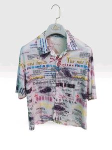 Newspaper Print Short Sleeve Shirt