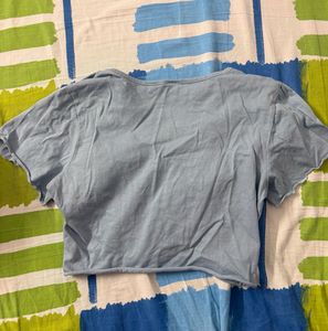 Cute Ruched V-Neck Crop Top
