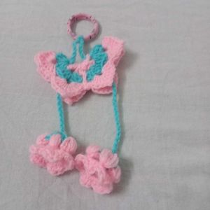 Red Crochet Rose Hair Clip
