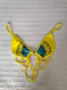 vibrant yellow colour bikini top