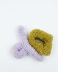 Yellow And Purple Hair Styling Claw Clips