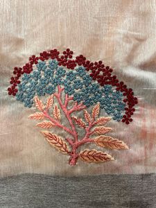 Elegant Peach Embroidered Saree