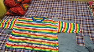 Rainbow Knit Crochet Top