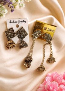 Boho Jhumka Earrings Set