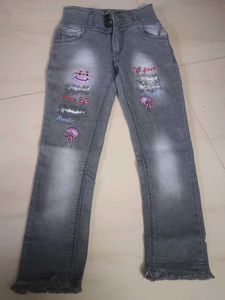 Cute Grey Denim Jeans for Girls