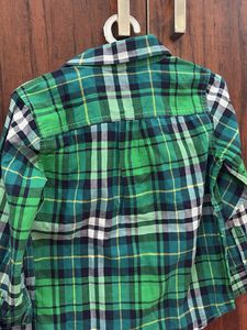 Green Plaid Long Sleeve Shirt