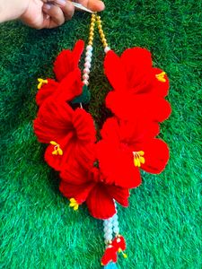 Red Flower Garland Necklace