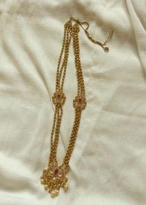 ruby and gold long chain combo