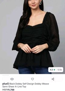Black sheer A line top🫶🏻💋