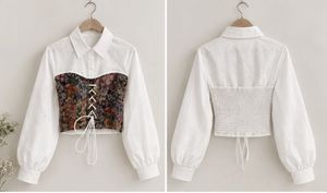 Floral Corset With White Shirt