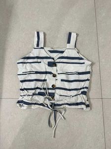Striped Ruffle Crop Top