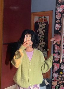 cute green cardigan
