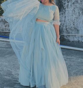 Beautiful sea green skirt and top