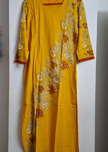 Vibrant Yellow Floral Printed Kurta