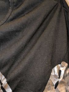 Black Graphic Print Crop Top