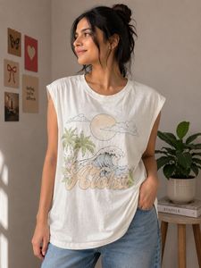 Aloha Graphic Sleeveless Top