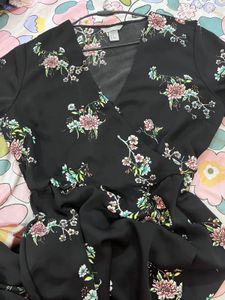 H&amp;M Long Dress Slit Detail Floral