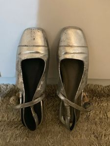 Silver Metallic Ballet Flats