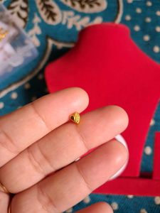Elegant Gold nosepin - Heart &amp; Ball Design