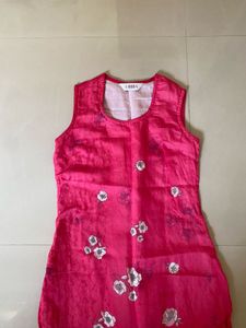 Vibrant Pink Floral Kurta Set