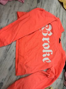 Vibrant Orange Cropped Sweatshirt