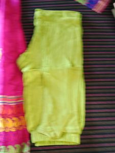 Cotton Silk Kurti With Inner And Leggings With Embroidery Work