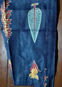Navy Blue Printed Kurta with Palazzo Set