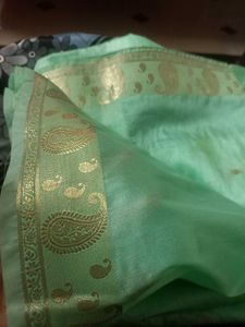 Elegant Green saree with blouse