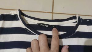 Striped T-Shirt with Graphic Print