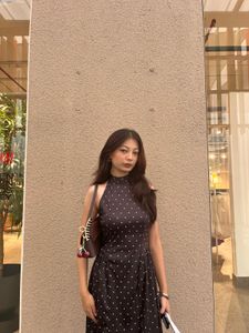 Chic Polka Dot Halter Neck Dress