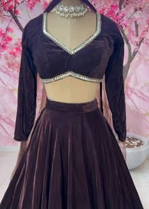 Elegant Velvet Lehenga Choli Set