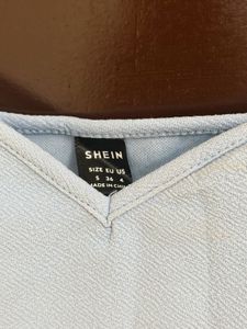 Shein Blue Mini Dress with Mesh sleeves details