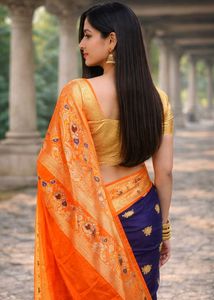 Neelkanthi Rajshree Semi Khaddi Georgette Saree