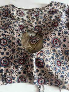 Boho Print Blouse with Shells