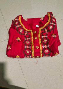 Beautiful Red Embroidered Kurta