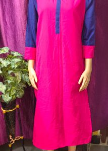 Vibrant Pink &amp; Blue Kurta contras colour