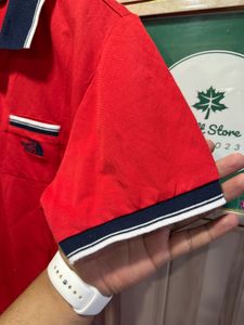 The North Face Red Short Sleeves Polo T-Shirt