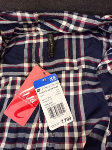 Navy Blue Plaid Casual Shirt