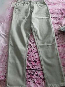 Light Green Straight Leg Jeans